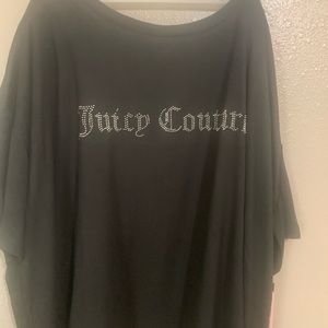 Black Juicy Couture, size 2X, imitation rhinestone in front of tee as well.